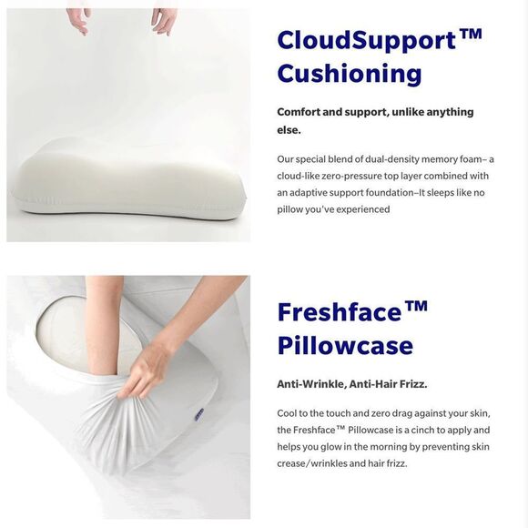 Ergonomic White Pillow for Hybrid Sleepers - Picture 10 of 15